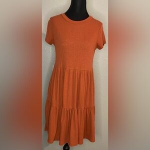 Orange Short Sleeve Dress